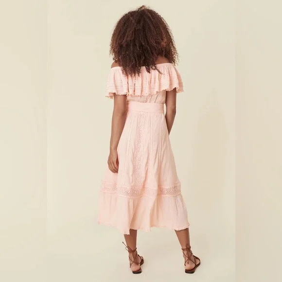 Free People X SPELL Cassie Lace gown in Petal Size XL - Picture 7 of 15